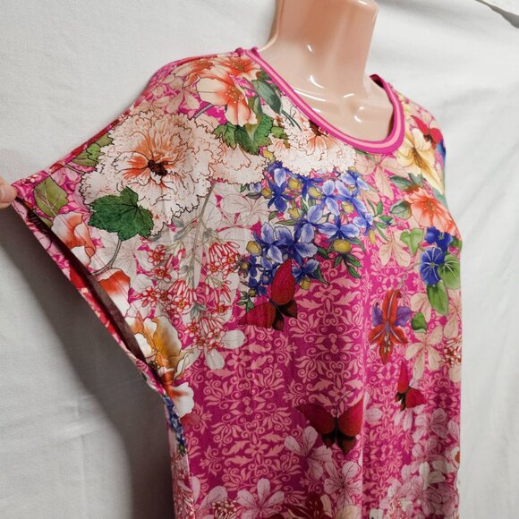 Johnny Was Frame Relaxed Dolman Sleeve Floral Tee Top Blouse Size L Multicolor - Picture 9 of 12